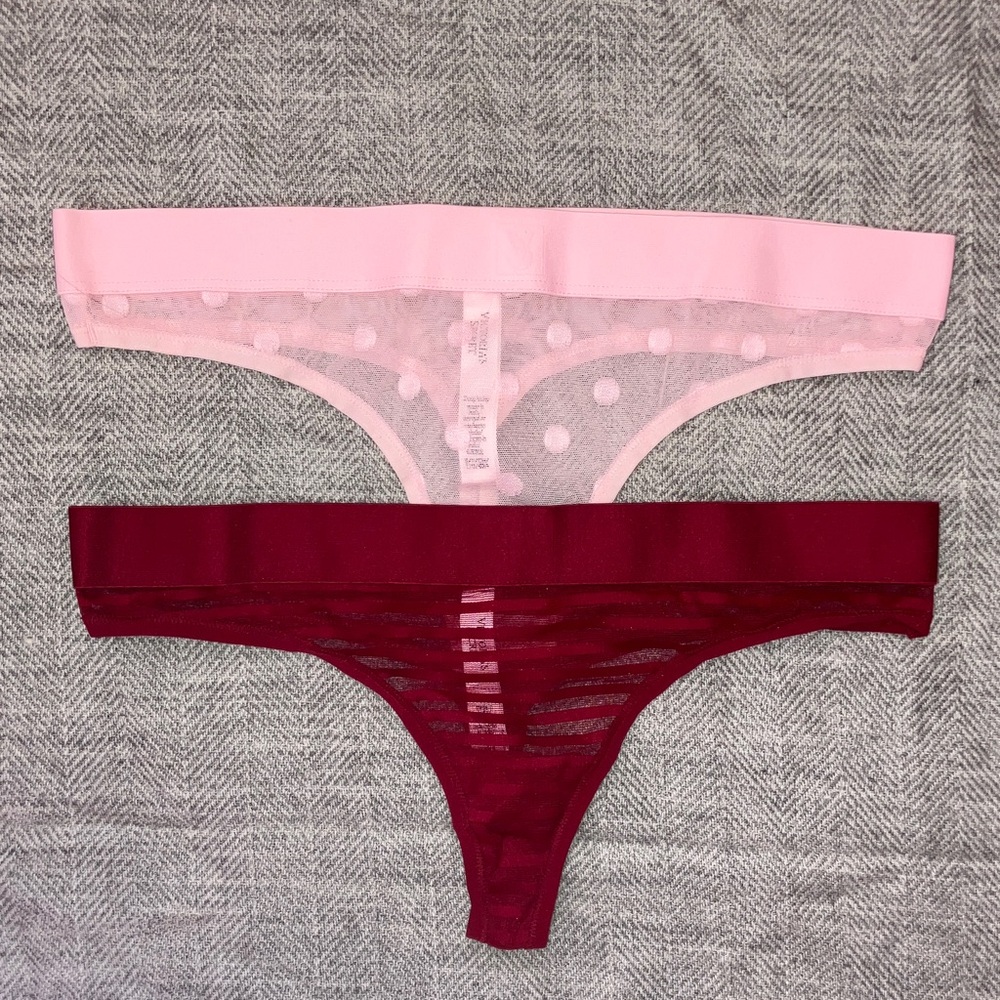 Victoria's Secret Pink and Red Thongs
